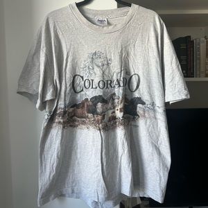 Vintage Colorado all over print horses wild west aop
